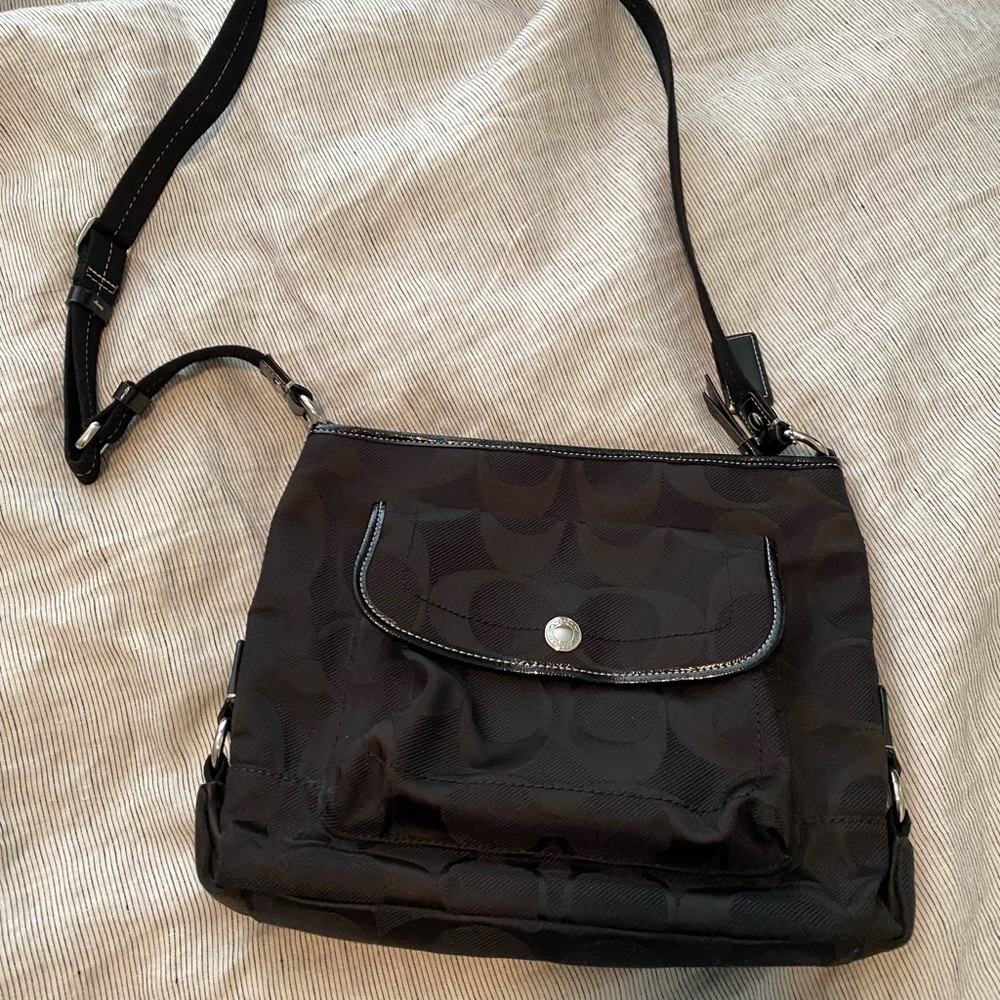 Coach Signature C Black Crossbody Bag Purse
